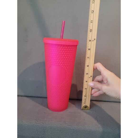 Starbucks Summer 21 Hot Pink Diamond Studded 24 oz Tumbler –Limited Edition, NWT - Picture 4 of 9